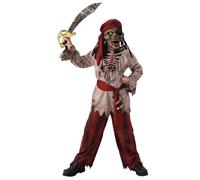 Bristol Novelty Costume da pirata zombie rosso e marrone per bambini (3-4 anni), 1 set, ideale per giochi fantasiosi e travestimenti di Halloween