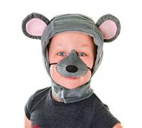 Bristol Novelty DS131 Costume da topo con cappuccio, orecchie e naso, 1 set, grigio, taglia unica a partire dai 3 anni Halloween