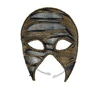 Bristol Novelty Em812 Maschera a 3 o 4, per Adulti, Colore Oro, Nero Halloween