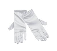 Bristol Novelty- Guanti | Raso Bianco | 1 Pezzo. Accessori per Travestimento, Colore, Taglia Unica, BA654