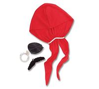 Pirata Vestirsi Set Kit Bandana Mascherina Orecchino - Perfetto per Adulti Bimbi