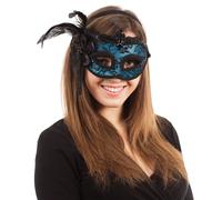 Bristol Novelty - Maschera classica con piuma laterale - Adulti/Unisex (BN1031)