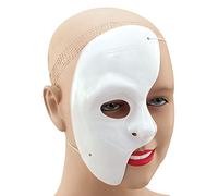 Bristol Novelty- Maschera Opera | Bianco | Confezione da 1 Phantom of The Mezza Viso, Colore, Taglia Unica, PM069