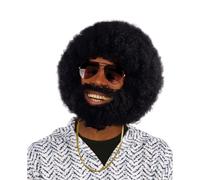 Bristol Novelty Mens - Parrucca stile afro con barba - Uomo (BN207)