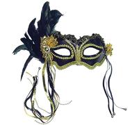 Bristol Novelty - Mezza maschera con piume da un lato (BN692)