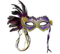 Bristol Novelty - Mezza maschera con piume decorative - Donna (BN926)