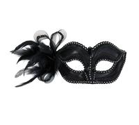 Bristol Novelty - Mezza maschera nera con decorazione laterale (BN674)