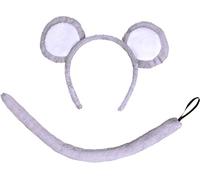 Bristol Novelty Mouse Set da topo grigio (orecchie + coda) per Bambini, Taglia unica, DS157 Halloween