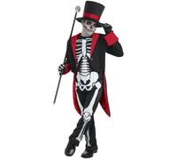 Bristol Novelty - Mr Bone Jangles- Costume da scheletro con smocking - (BN1117)