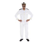 Bristol Novelty Navy Officer Standard Costume, Uomo, Bianco Taglia unica