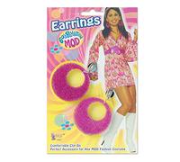 Bristol Novelty Orecchini rosa glitterati mod (1 confezione da 2 pezzi) - splendidi gioielli, accessori perfetti per anni '60, festival, eventi a tema, feste e altro ancora