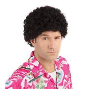 Bristol Novelty Parrucca corta afro riccia da uomo, accessorio nero, taglia unica