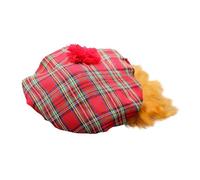 Tartan Scozzese Tam o Shanter Cappello Con Zenzero Capelli Uomo Costume