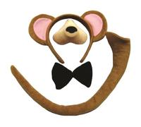 Bristol Novelty Set scimmia (orecchie, naso, coda e papillon) per Bambini, taglia unica, DS147 Halloween