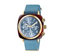 Briston Clubmaster Classic Chronograph 40mm Gold Acetate Blue Dial Blue NATO Strap 19140.PYA.T.25.NIB