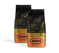 Bristot, Caffè in Grani CREMA ORO - Totale 1 kg - Miscela in Chicchi dall'Aroma Intenso, Gusto Dolce con Note di Spezie, Caramello, Sandalo - Set da 2 Confezioni da 500g