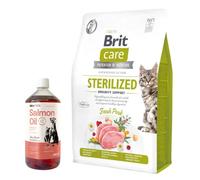 BRIT Care Cat Grain-Free Sterilized Immunity Support 7kg & LAB V Olio di Salmone per cani e gatti 1000ml