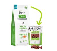 BRIT CARE Dog Grain-free Adult Large Breed Salmone 12 kg + WOOLF Mini Lamb Bone 100g