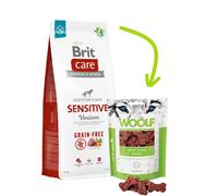 BRIT CARE Grain-free Sensitive Venison 12kg + WOOLF Mini Lamb Bone 100g GRATIS!