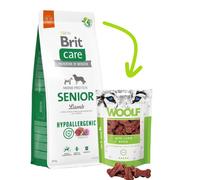 BRIT CARE Hypoallergenic Senior Lamb 12kg + WOOLF Mini Lamb Bone 100g GRATIS!