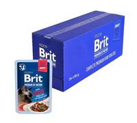 Brit Cibo umido premium per gatti, filetti delicati in salsa con agnello, cibo per gatti ricco di proteine, 24 x 85 g