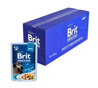 Brit Cibo umido premium per gatti, filetti delicati in salsa con pollo, cibo per gatti ricco di proteine, 24 x 85 g