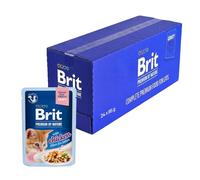 Brit Cibo umido premium per gattini, filetti delicati in salsa con pollo, cibo equilibrato, 24 x 85 g