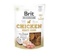 Brit Jerky Snack Pollo Carnoso Coins con Insetto 80g
