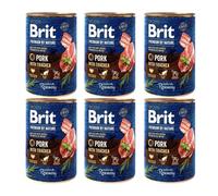 BRIT Premium by Nature 6 x 400g con carne di maiale ed esofago per cani