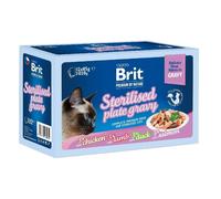 BRIT Premium by Nature Cat Delicate Fillets in Gravy Family Plate Sterilised 12x85g cibo umido in salsa per gatti adulti sterilizzati