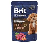 BRIT Premium By Nature Dog Fillets in Gravy con manzo e carote 24x85g