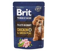 BRIT Premium By Nature Dog Fillets in Gravy con pollo e piselli verdi 24x85g