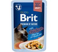 BRIT Premium By Nature Fillets in Gravy per gatti sterilizzati con pollo 24x85g