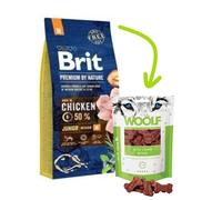 Brit Premium By Nature Junior M Con pollo 15kg + WOOLF Mini Lamb Bone 100g GRATIS!