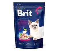 Brit Premium - Cibo Secco per Gatti Sterilizzati, Pollo, 1,5 kg | Alimento completo al pollo per gatti sterilizzati: supporta vie urinarie, equilibrio del pH, digestione, peso, pelle e pelo.