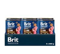 Brit Premium Cibo Umido per Cani, Agnello con Grano Saraceno, 6 x 800 g | Alimento all'agnello dalla consistenza a paté: delizioso, supporta la pelle, il pelo e la digestione.