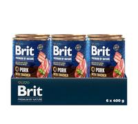 Brit Premium Cibo Umido per Cani, Maiale con Trachea, 6 x 400 g | Alimento al maiale dalla consistenza a paté: delizioso, favorisce la salute della pelle e del pelo e supporta la digestione.
