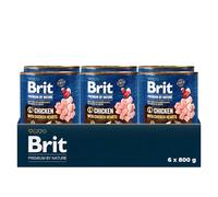 Brit Premium Cibo Umido per Cani, Pollo con Cuori di Pollo, 6 x 800 g | Alimento al pollo dalla consistenza a paté: delizioso, favorisce la salute della pelle e del pelo e supporta la digestione.