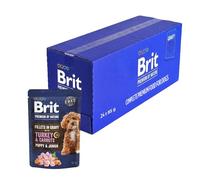 Brit Premium Cibo umido per Cuccioli, Filetti di Tacchino e Carote, 24x85 g