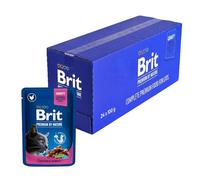 Brit Premium - Cibo Umido per Gatti Adulti, Pollo e Tacchino, 24 x 100 g | Bustine facili da digerire con pollo e tacchino in salsa: ricche di proteine, vitamine, minerali e ingredienti delicati