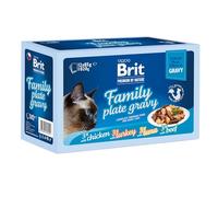 Brit Premium Delicate, cibo umido multipack per gatti, filetti delicati in salsa, pollo, tacchino, manzo e tonno, cibo ricco di proteine, 12 x 85 g