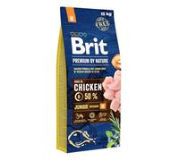 Brit Premium Junior M - Cibo secco per cuccioli di taglia media, 15 kg | Alimento al pollo per cuccioli e cani giovani di taglia media: supporta crescita, muscoli, pelle, pelo e articolazioni.