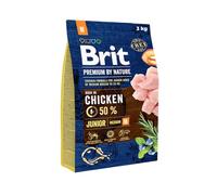 Brit Premium Junior M - Cibo secco per cuccioli di taglia media, 3 kg | Alimento al pollo per cuccioli e cani giovani di taglia media: supporta crescita, muscoli, pelle, pelo e articolazioni.