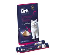 Brit Premium - Snack Cremosi per Gatti, Pollo, 6 x 15 g | Perfetti come ricompensa, a basso contenuto calorico, arricchiti con taurina, senza grano, senza mais e senza soia