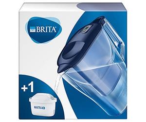 Brita Aluna Caraffa con Filtro Acqua, Imbuto e caraffa - SMMA, Coperchio - ABS, 25 x 8,5 x 25 cm, Blau, 25.0 x 8.5 x 25.0 cm