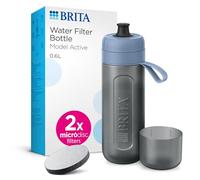 BRITA Borraccia filtrante Attivo Blu Scuro (0,6 L) riduce Cloro, Particelle Belle ≥ 15 µm, Alcuni pesticidi, erbicidi e ormoni. Conserva I minerali come Calcio e Magnesio