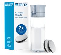 BRITA Borraccia Filtrante Vital azzurra (600 ml) incl. 2xfiltri MicroDisc - riduce cloro, impurità organiche, PFAS, ormoni e pesticidi e preserva i minerali essenziali