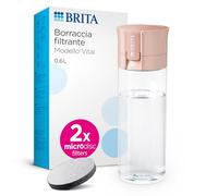 BRITA Borraccia Filtrante Vital albicocca (600 ml) incl. 2xfiltri MicroDisc - riduce cloro, impurità organiche, PFAS, ormoni e pesticidi e preserva i minerali essenziali