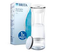 BRITA Bottiglia filtrante, bianca (1,3L) incl. 1 filtro MicroDisc: riduce PFAS, cloro, microparticelle e altre impurità