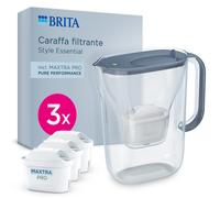 Brita Caraffa filtrante acqua Style Essential Stone Blue (2.4L) incl. 3x filtro MAXTRA PRO PURE PERFORMANCE che riduce cloro,